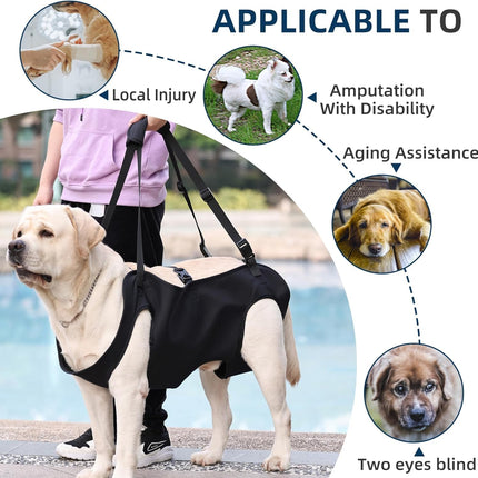 Dog Lifting Strap, Adjustable Sling for Elderly Dogs with Joint Injury and Arthritis, Dog Shoulder Strap for Dogs with Loss of Stability (M).