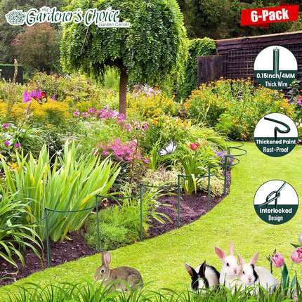 6 Pack Plant Support Stakes, Half-Round Plant Support, Green Plant Support Ring, Rust-Proof, Durable for Indoor and Outdoor Plants, Such as Peonies, and Hydrangeas.