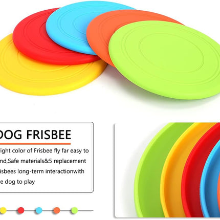 5 Pack Dog Frisbee,Dog Flying Disc Puppy Flyer Toy React Faster Training Interactive Toys for Small Medium Dog Lightweight Floating Saucer.