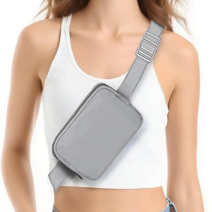 Belt Bag for Women Fanny Pack Dupes, Fashion Crossbody Waist Pack Bag with Adjustable Strap, Everywhere Belt Bag for Travel Outdoors Running Hiking（Grey）.