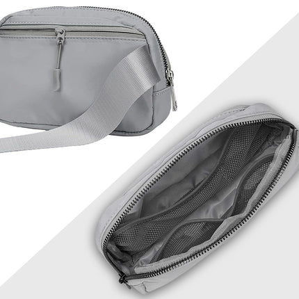 Belt Bag for Women Fanny Pack Dupes, Fashion Crossbody Waist Pack Bag with Adjustable Strap, Everywhere Belt Bag for Travel Outdoors Running Hiking（Grey）.
