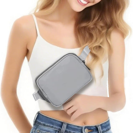 Belt Bag for Women Fanny Pack Dupes, Fashion Crossbody Waist Pack Bag with Adjustable Strap, Everywhere Belt Bag for Travel Outdoors Running Hiking（Grey）.