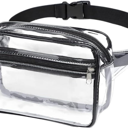 Clear Fanny Pack, PVC Transparent Stadium Bag, Waterproof Adjustable Strap Fanny Pack Crossbody.