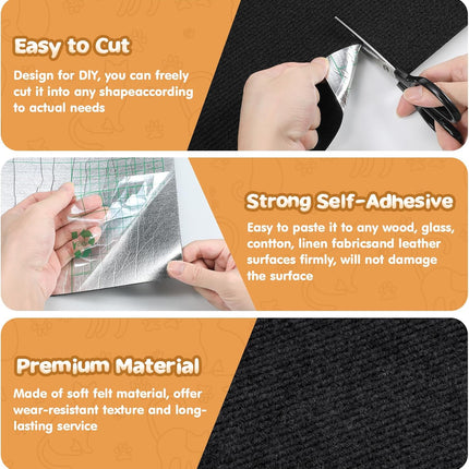 78.7"x15.8" Cat Scratching Mat - Trimmable Self Adhesive DIY Climbing Cat Scratcher Pad Replacement for Cat Tree Shelves and Post Cat Scratch Furniture (Light Grey).