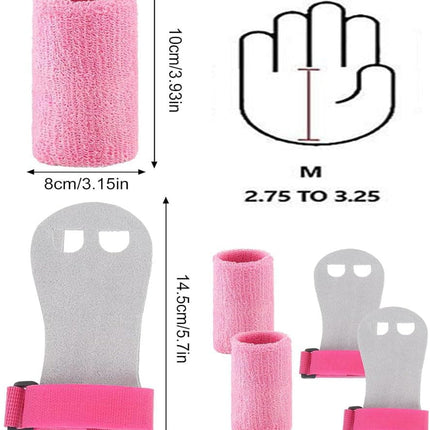 2 Packs Kids Gymnastics Grips Wristbands Sets for Youth, Palm Protection & Wrist Support for Training, Workout - Sports Accessories.