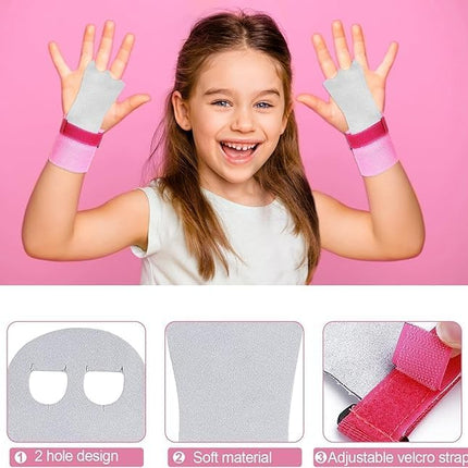 2 Packs Kids Gymnastics Grips Wristbands Sets for Youth, Palm Protection & Wrist Support for Training, Workout - Sports Accessories.