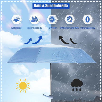 Travel Compact Rain Umbrella Lightweight Portable Folding Umbrella for Car Backpack Purse Men Women.