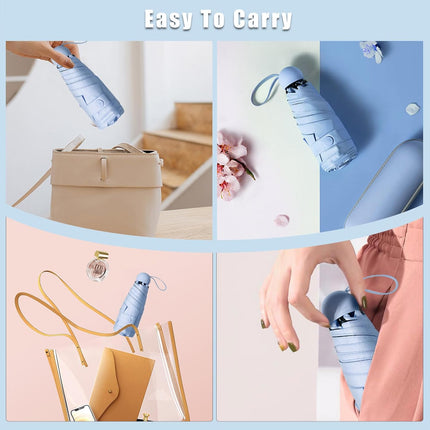 Travel Compact Rain Umbrella Lightweight Portable Folding Umbrella for Car Backpack Purse Men Women.