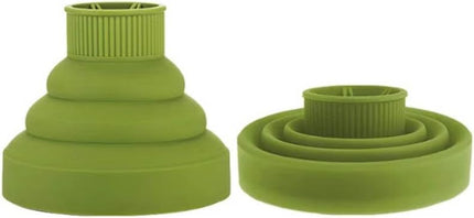 Collapsible Hair Diffuser Attachment - Portable Silicone Diffuser for Curly Hair, Fits 1.57-1.99" Nozzle Dryers, Travel & Salon Use (Green).