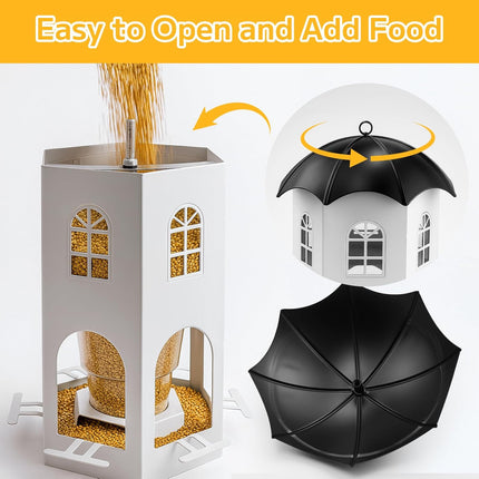 Metal Bird Feeder for Outdoor Hanging, Wild Bird Feeders with Circular Perch, Squirrel Proof Bird Feeder,Easy to Clean & Refill, Large Seed Capacity Birds Feeder.