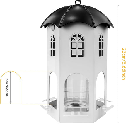 Metal Bird Feeder for Outdoor Hanging, Wild Bird Feeders with Circular Perch, Squirrel Proof Bird Feeder,Easy to Clean & Refill, Large Seed Capacity Birds Feeder.