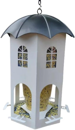 Metal Bird Feeder for Outdoor Hanging, Wild Bird Feeders with Circular Perch, Squirrel Proof Bird Feeder,Easy to Clean & Refill, Large Seed Capacity Birds Feeder.