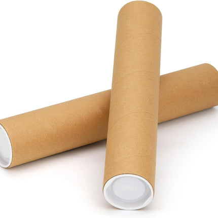 2 Pack 12Inch Mailing Tubes with Caps - Heavy-Duty Spiral Design, Crush-Proof Protection for Artwork, Posters, Documents - Ideal for Shipping, Storage & DIY Crafts，Draw pen holder.