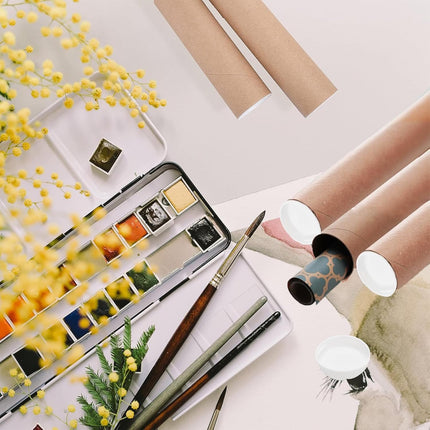 2 Pack 12Inch Mailing Tubes with Caps - Heavy-Duty Spiral Design, Crush-Proof Protection for Artwork, Posters, Documents - Ideal for Shipping, Storage & DIY Crafts，Draw pen holder.