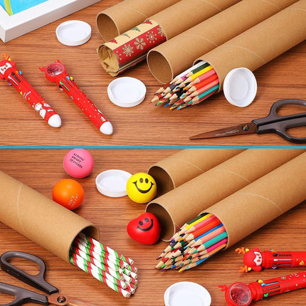 2 Pack 12Inch Mailing Tubes with Caps - Heavy-Duty Spiral Design, Crush-Proof Protection for Artwork, Posters, Documents - Ideal for Shipping, Storage & DIY Crafts，Draw pen holder.
