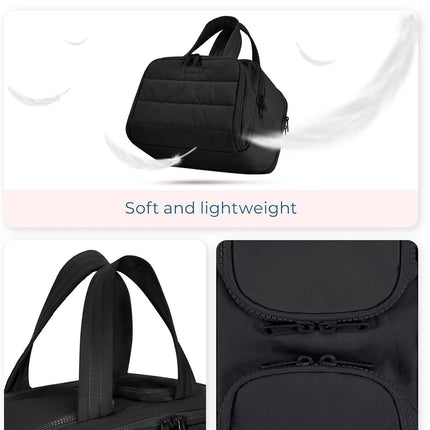 Elouva Toiletry Bag, Elouva Large Capacity Wide-Open Travel Cosmetic Bag, 0.6lb Lightweight Toiletry Bag for Women, Waterproof & Wide Opening Toiletry Organizer for Traveling, Toiletries (Rose).