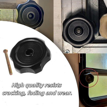 4 Pack RV Window Crank Replacement & Vent Knob, Camper Trailer Window Hardware Accessories (1" Shaft, 2-1/4" Diameter) with Screws & Screwdriver, Interior RV Parts. (4).