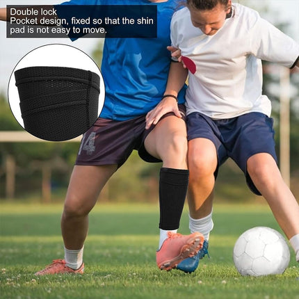 Shin Pads Sock, 2 Pairs Soccer Shin Guard Sock, Breathable Soccer Shin Guard Socks with Pockets, Shin Pads Holder.
