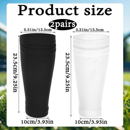 Shin Pads Sock, 2 Pairs Soccer Shin Guard Sock, Breathable Soccer Shin Guard Socks with Pockets, Shin Pads Holder.