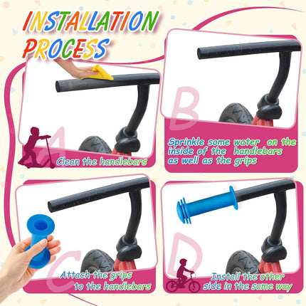 Bike Handle Grips Non Slip Rubber Bicycle Handlebar Grips for Kids Girls Boys Mountain Road Beach Cruiser Scooters Bikes.