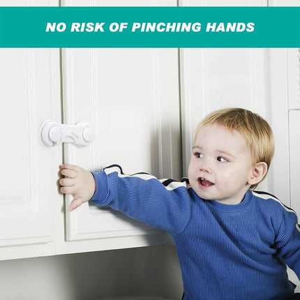 Child Safety Cabinet Locks 10 Pack Cabinet Door Locks with Adhesive for Baby Proof Childproof Safety Locks for Drawer Cupboards Fridge Closet and Pantry.