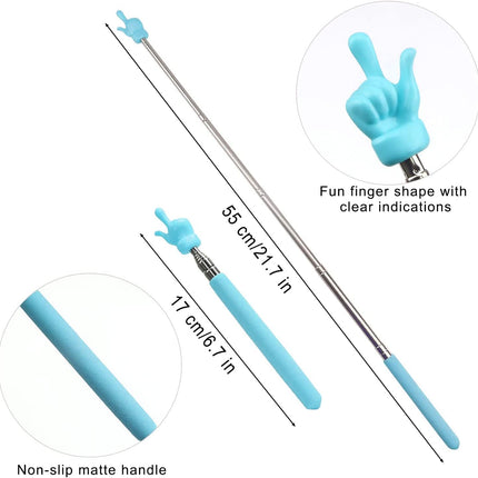 4 Pcs Telescopic Teachers Pointer, Extendable Whiteboard Finger Pointer Stick, Mini Retractable Classroom Pointer for Elementary School Kindergarten Teacher,Guides, Coach,Extends to 21.65".