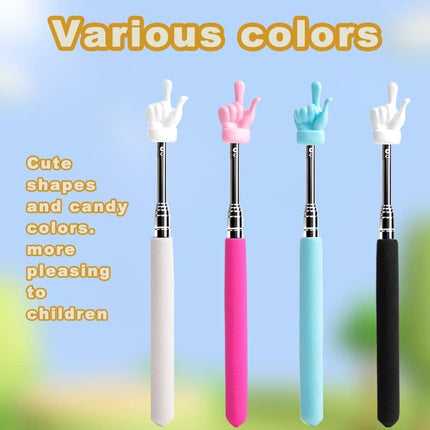 4 Pcs Telescopic Teachers Pointer, Extendable Whiteboard Finger Pointer Stick, Mini Retractable Classroom Pointer for Elementary School Kindergarten Teacher,Guides, Coach,Extends to 21.65".