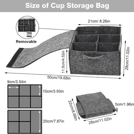 Camping Tableware Storage Felt Bag with Dividers, Motorhome Cupboard Storage Kitchen Accessorie Dinnerware Storage Bag for Motorhome, Caravan, Mobile Home, Camping, Kitchen (B).
