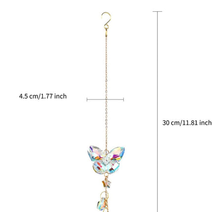 Crystal Butterfly Sun Catcher Window Hanging Decoration Rainbow Maker, Car Mirror Hanging Accessories, Rear View Mirror Hanging Décor.