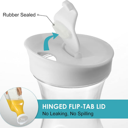Plastic 50 Oz Water Carafe with Flip Top Lid, Set of 2 Square Base Juice Containers, Clear Pitcher - for Water, Iced Tea, Juice, Beverage, Cold Brew and Mimosa Bar HAND WASH ONLY PACK.