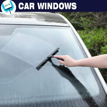 Shower Squeegee, 10-Inch Matte Black All-Purpose Stainless Steel Squeegee for Bathroom, Doors, Mirrors, Tiles and Car Windows - 100% Streak Free.