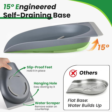 Hands-Free 304 Stainless Steel Strainer and Colander with Self-Draining Base, Kitchen Microporous Strainers for Rice Pasta Fruits Vegetables -.