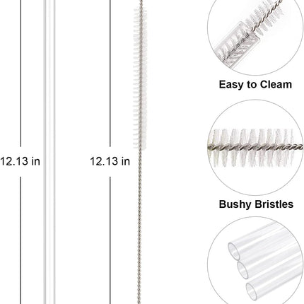 Replacement Straw Compatible with Stanley 40 oz 30 Cup Tumbler, 6 Pack Reusable Cleaning Brush, Plastic, Clear Straw*6 For 40oz/30oz.