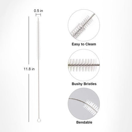 Straw Cleaner Brush for Stanley, 10Pcs Extra Long Cleaning 40oz 30oz 20oz 14oz Stanley Mug and More Glass, Stainless,Bottle Silicone Clear 10 Pieces.