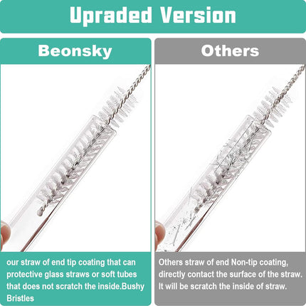 Straw Cleaner Brush for Stanley, 10Pcs Extra Long Cleaning 40oz 30oz 20oz 14oz Stanley Mug and More Glass, Stainless,Bottle Silicone Clear 10 Pieces.