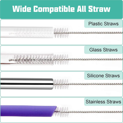 Straw Cleaner Brush for Stanley, 10Pcs Extra Long Cleaning 40oz 30oz 20oz 14oz Stanley Mug and More Glass, Stainless,Bottle Silicone Clear 10 Pieces.