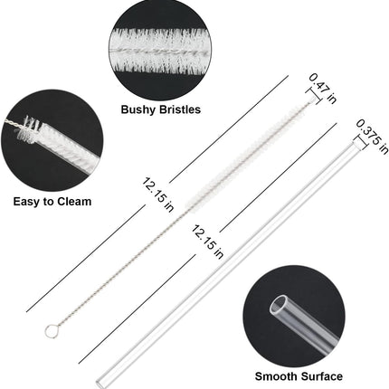 10 Pcs Replacement Straws Compatible with Stanley 30 oz Cup Tumbler, Reusable Plastic Cleaning Brush for Adventure Travel Tumbler（10.4inch Long） -.