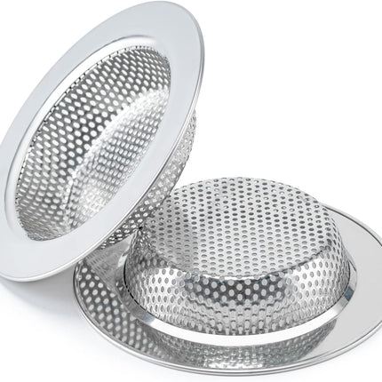 2 Pcs Sink Strainer for Most Kitchen Drain Basket, Upgraded Double-Layer Safe Design (Outer Diameter 4.5 Inch) Silver(2 Pcs) -.