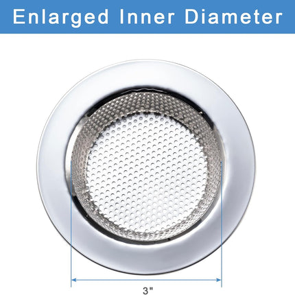 2 Pcs Sink Strainer for Most Kitchen Drain Basket, Upgraded Double-Layer Safe Design (Outer Diameter 4.5 Inch) Silver(2 Pcs) -.
