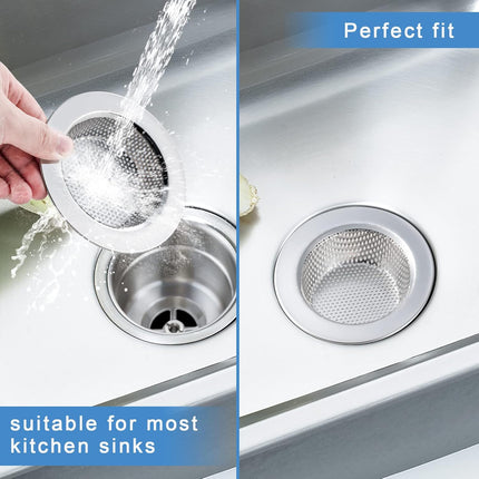 2 Pcs Sink Strainer for Most Kitchen Drain Basket, Upgraded Double-Layer Safe Design (Outer Diameter 4.5 Inch) Silver(2 Pcs) -.