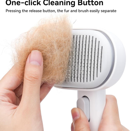 Cat Brush for Shedding, Brushes Indoor Cats, Long or Short Haired Grooming Comb Kitten Rabbit Massage Removes Loose Fur White -.