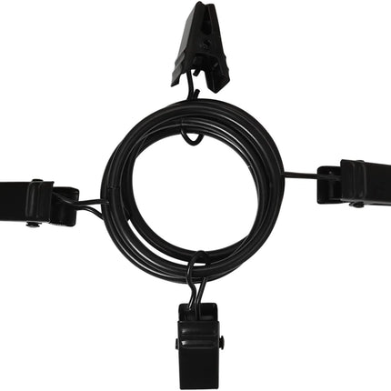 40 Pack Curtain Rings with Clips, Drapery Clips Rings, Drapes 1.26 in Interior Diameter, Fits up to 1 Rod, Black 1.26" I D.