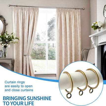 44 Pack Curtain Rings with Eyelets, Metal Drapery for Pinch Pleat Curtains, Drape Ring 1.5 Inch I D, Fits Up to 1.2 in Rod (Bronze) Antique Bronze -.