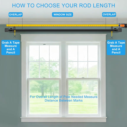 Curtain Rods for Windows 16 to 48 Inch, Rod Max Adjustable Length of 60 in, 1" Diameter Drapery with Cylindrical Finials, Black 1 Pack 16" 48".