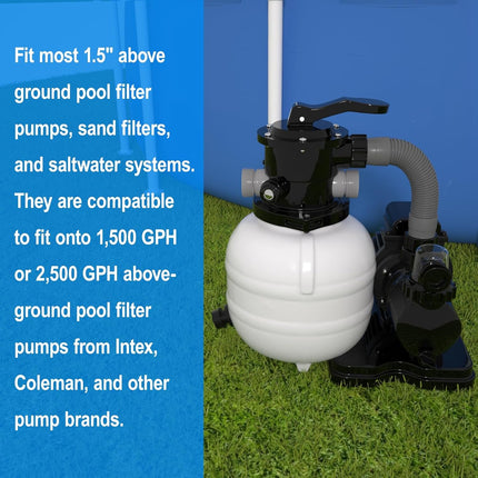 1.5" x 20" Pool Hose Replacement, Pack of 2 - Compatible with Above Ground Pools Filter Pump Hoses, Sand Filters, Saltwater Systems (1,500-2,500 GPH), Grey Gray.