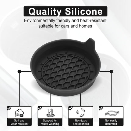 Car Cup Holder Coaster, Silicone Insert, Universal Non-Slip Holders, Accessories Interior for Women and Man Sets 4 Pack Black -.