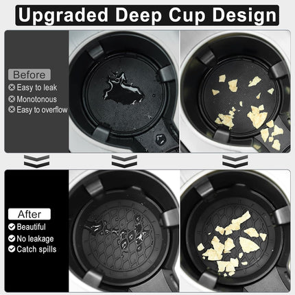 Car Cup Holder Coaster, Silicone Insert, Universal Non-Slip Holders, Accessories Interior for Women and Man Sets 4 Pack Black -.