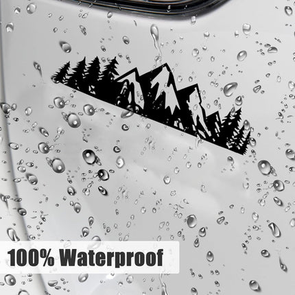 Vinyl Snow Mountain Tree Decal Sticker, Trunk Logo Car Exterior Accessories(Black) Black -.