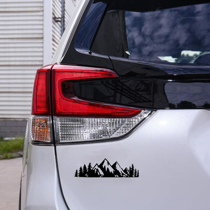 Vinyl Snow Mountain Tree Decal Sticker, Trunk Logo Car Exterior Accessories(Black) Black -.