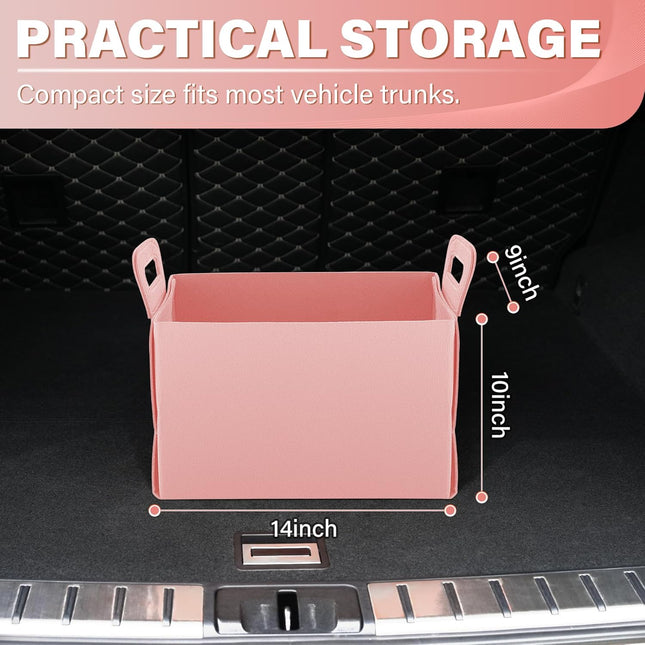 Car Trunk Organizer, Foldable Organizer for SUV, Lightweight Storage Sundries, Accessories Women and Men, Travel Essentials, Felt, 2 Pack Pink pink -.